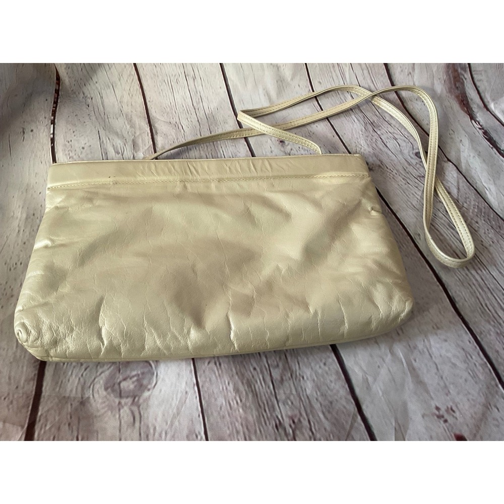 Vanessa‎ Vintage Leather Crossbody Bag Purse Clutch Shoulder Handbag  off-white